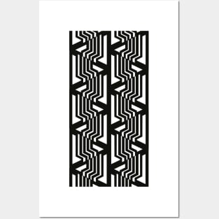 Geometric black and white pattern nordic Posters and Art